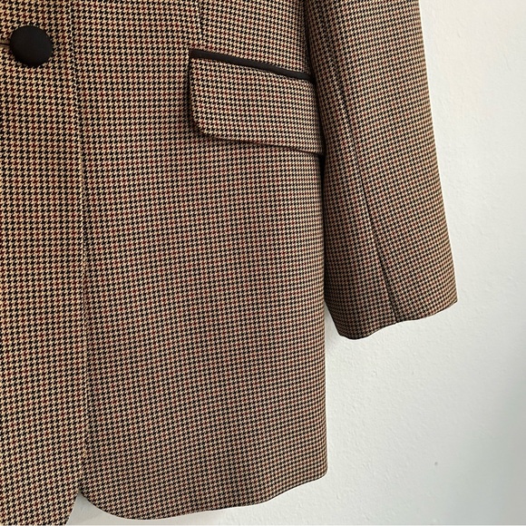 Emily Designs Brown Houndstooth Blazer with Black Trim size 10 - Picture 4 of 13